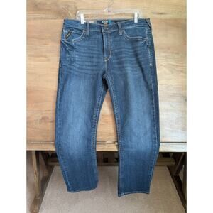 Ariat Rebar Jeans Mens 34/34 Navy Denim DuraStretch M7 Slim Fit Straight Leg NWT